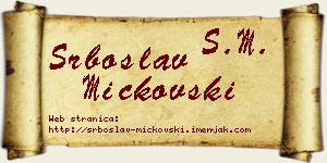 Srboslav Mickovski vizit kartica